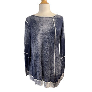 Women's Cullen Blue & White Long Sleeve Shirt Size L